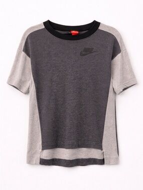 Nike Mesh Colorblock Short Sleeve Top Men’s Small Gray Black Athleisure